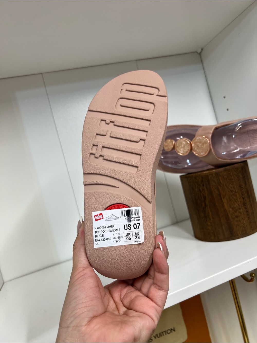 FITFLOP Wedge Thong Sandals in Blush Pink new size 7 - Picture 2 of 7